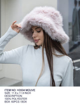 Fashion Large Fur Bucket Hat #H3504 - Multiple Colors (PC)