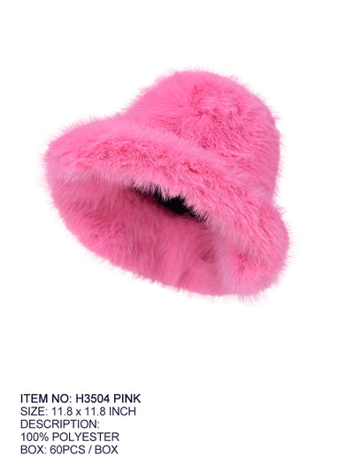 Fashion Large Fur Bucket Hat #H3504 - Multiple Colors (PC)