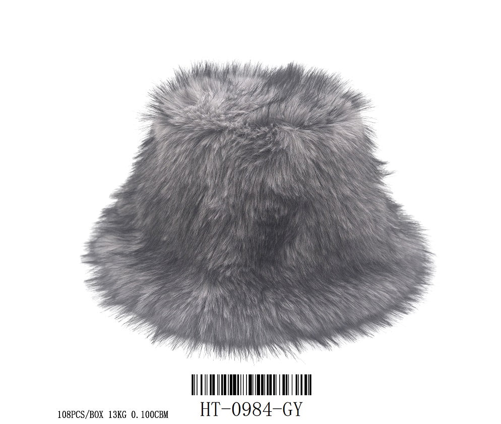 Fashion Fur Bucket Hat #HT0984 - Multiple Colors (PC)