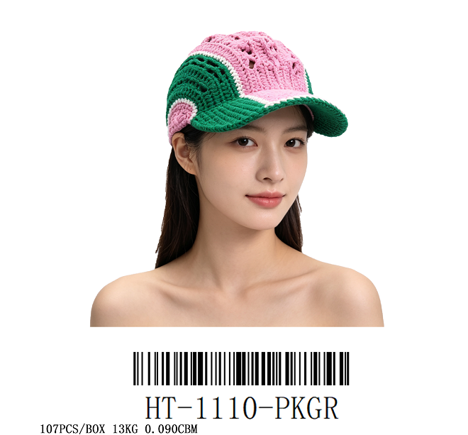 Fashion Two-Tone Crochet Baseball Cap #HT-1110 - Multiple Colors (PC)