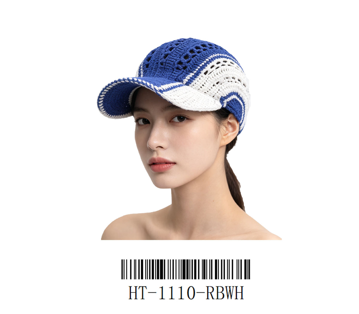 Fashion Two-Tone Crochet Baseball Cap #HT-1110 - Multiple Colors (PC)