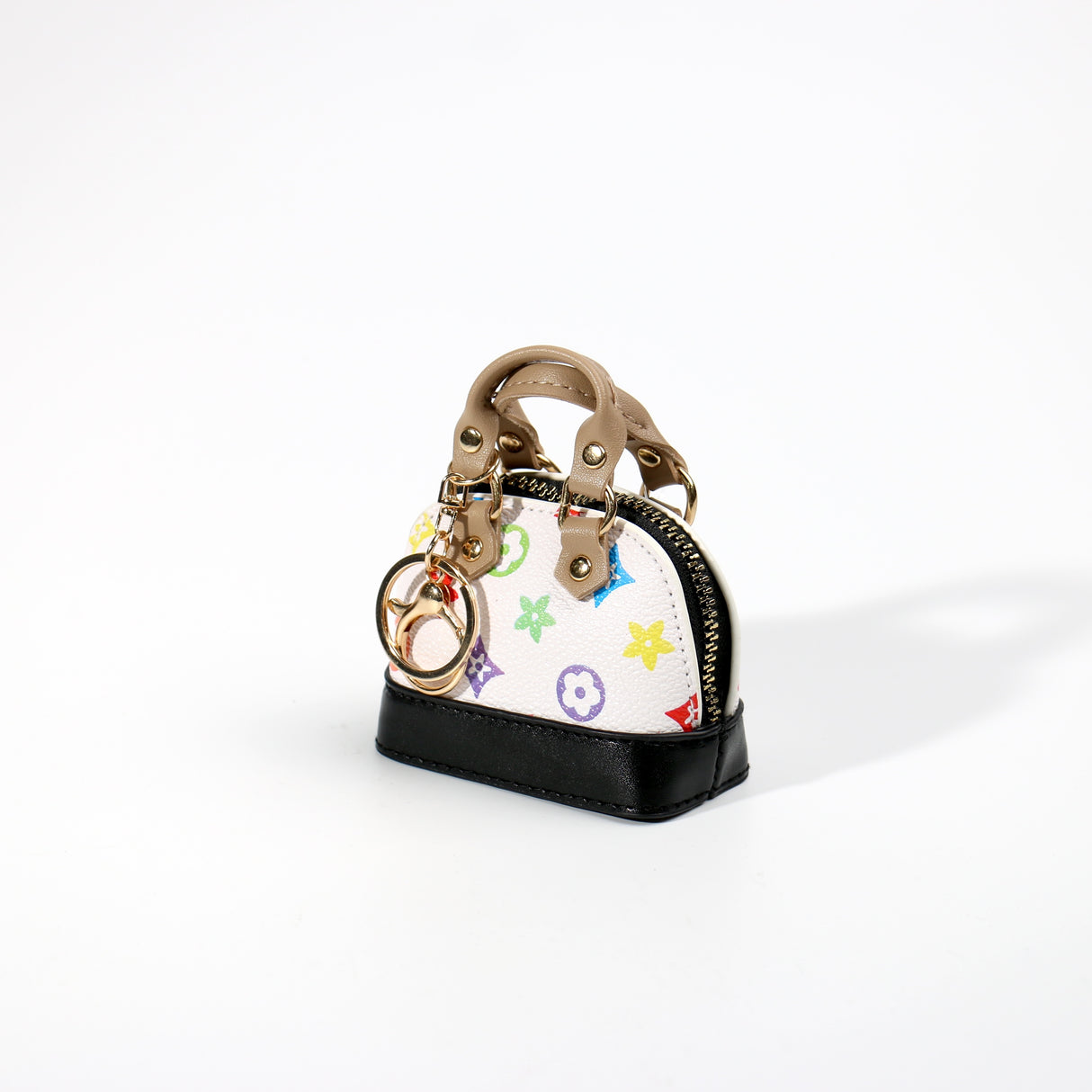 Fashion Small Keychain / Bag Charm #HXMIN03-AWHT - White (PC)