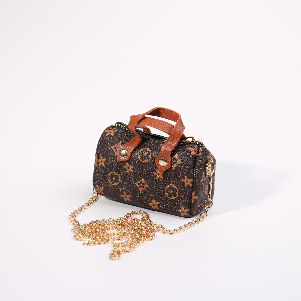 Fashion Small Keychain / Bag Charm #HXMIN06-ABR - Brown  (PC)