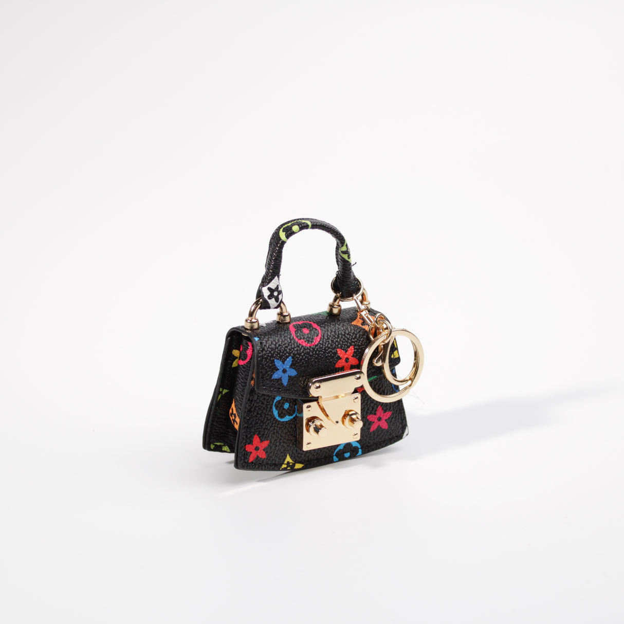 Fashion Small Keychain / Bag Charm #HXMIN07-ABK - Black Multicolor (PC)