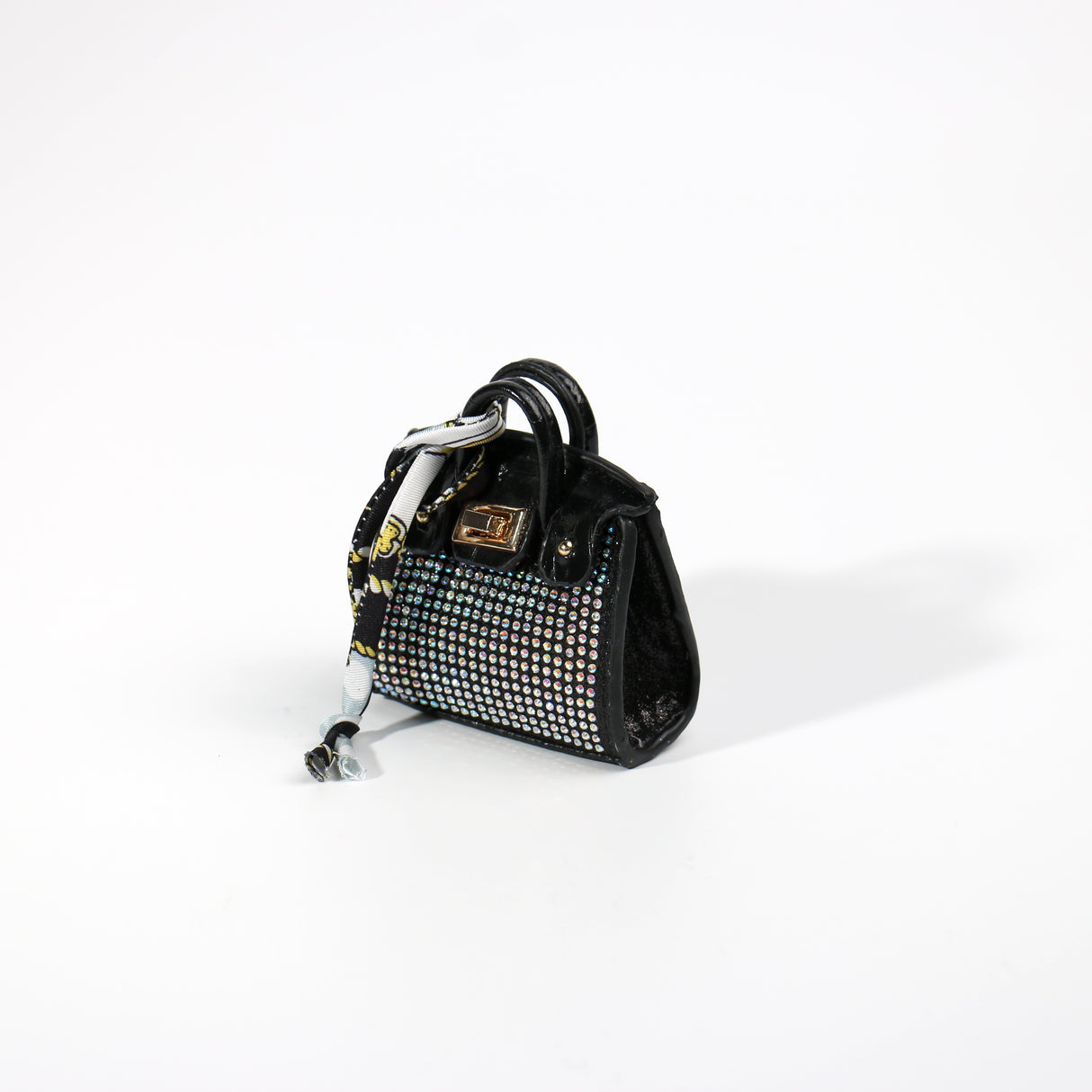 Fashion Small Keychain / Bag Charm #HXMIN08-BK - Black (PC)