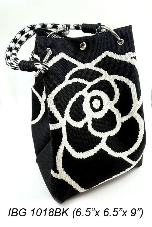 Fashion Floral Knit Bucket Bag #IBG1018 - Multiple Colors (PC)