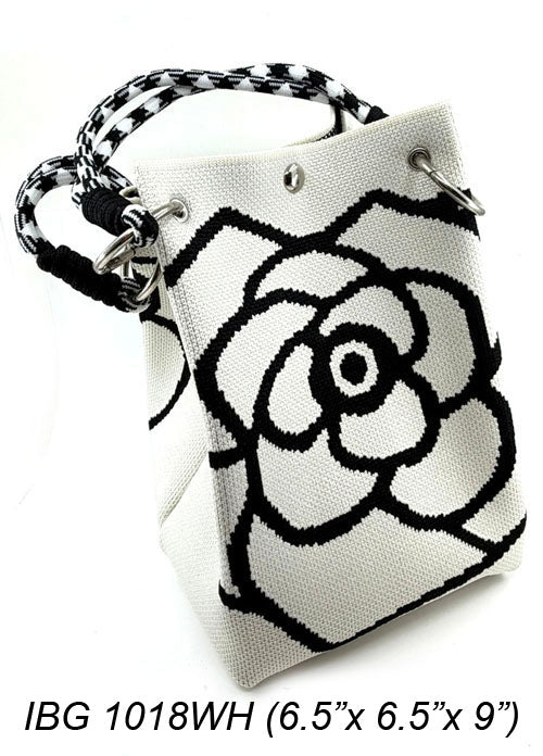 Fashion Floral Knit Bucket Bag #IBG1018 - Multiple Colors (PC)