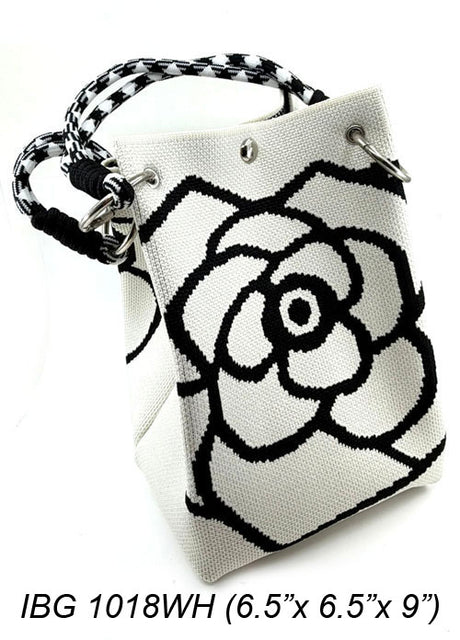 Fashion Floral Knit Bucket Bag #IBG1018 - Multiple Colors (PC)