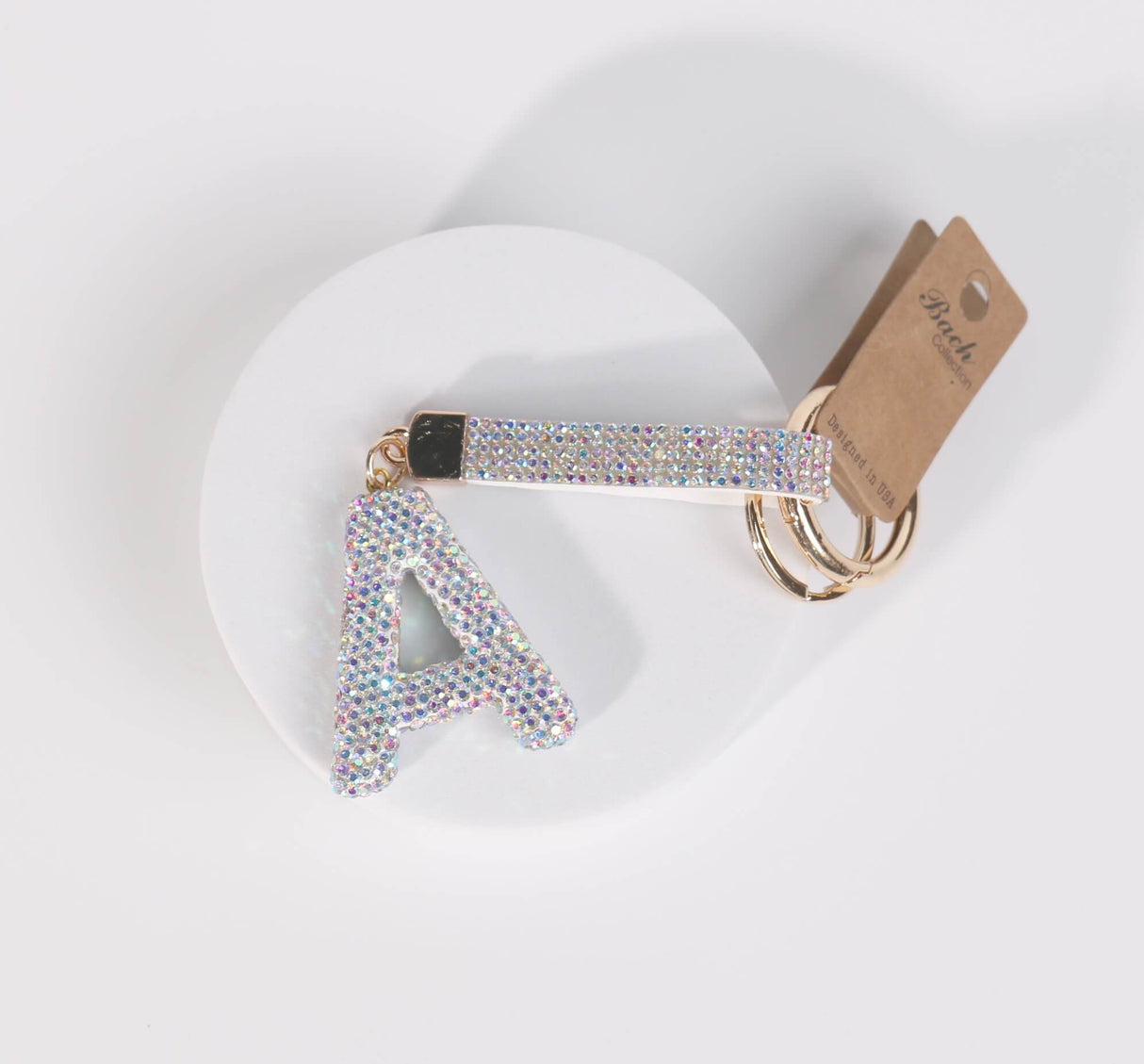 Fashion Rhinestone Initial Keychain (PC)