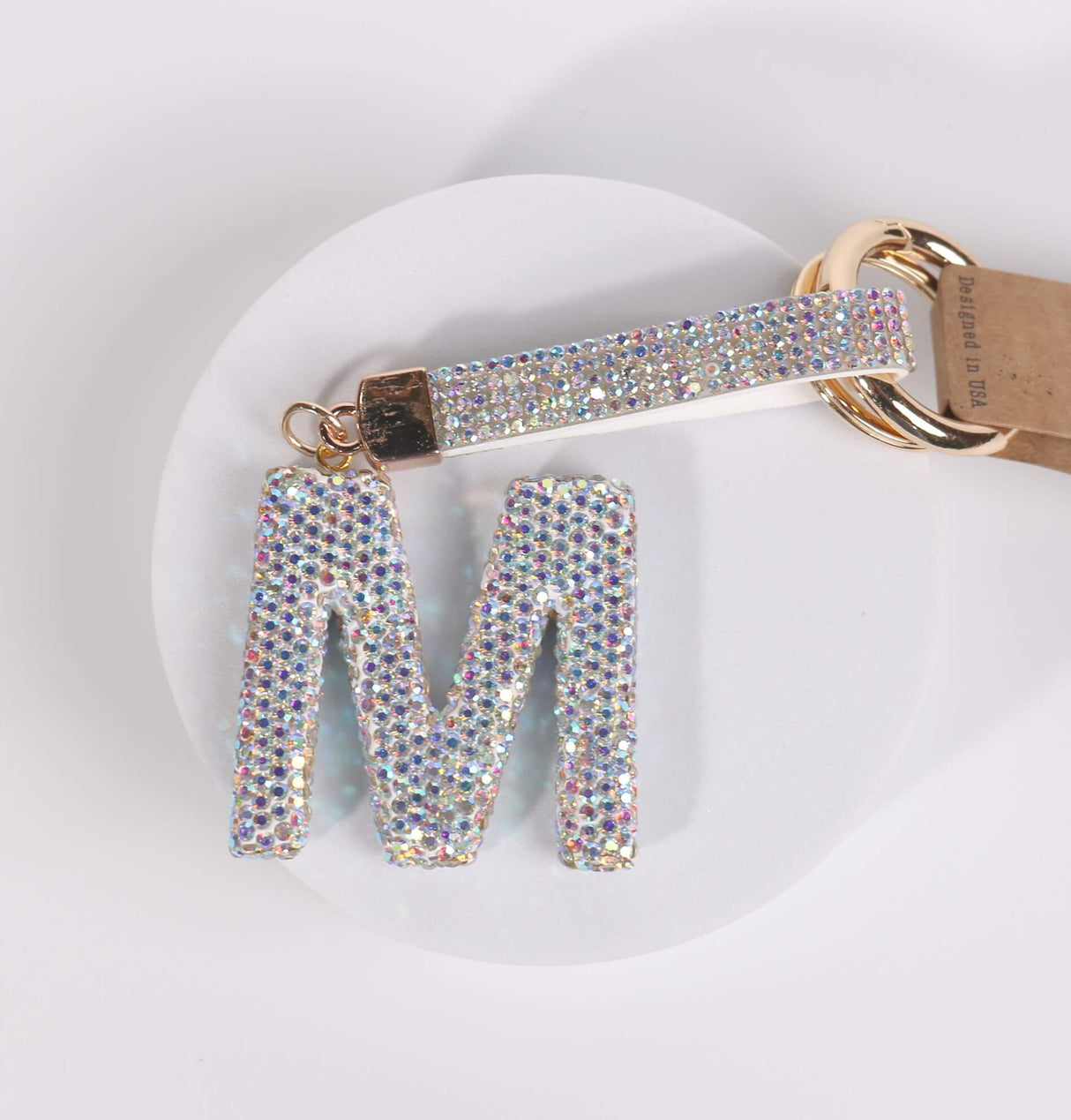 Fashion Rhinestone Initial Keychain (PC)