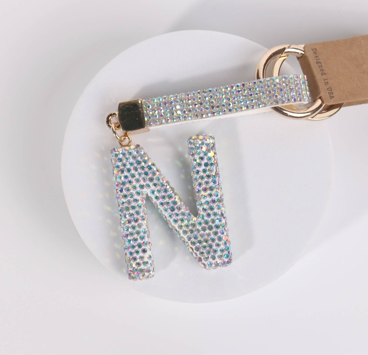 Fashion Rhinestone Initial Keychain (PC)