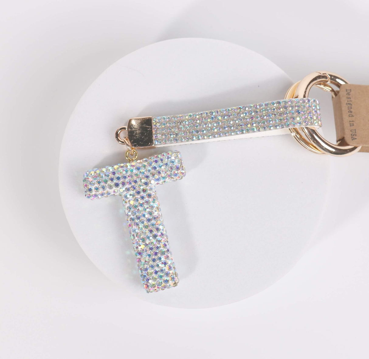 Fashion Rhinestone Initial Keychain (PC)