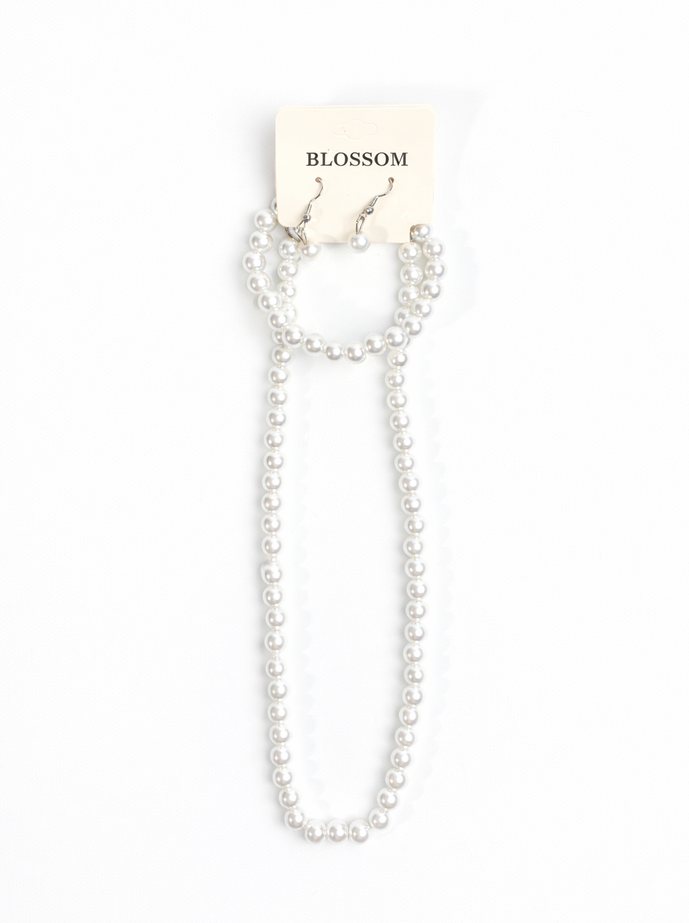 Fashion Pearl Necklace Set #INE214WH White (12PC)