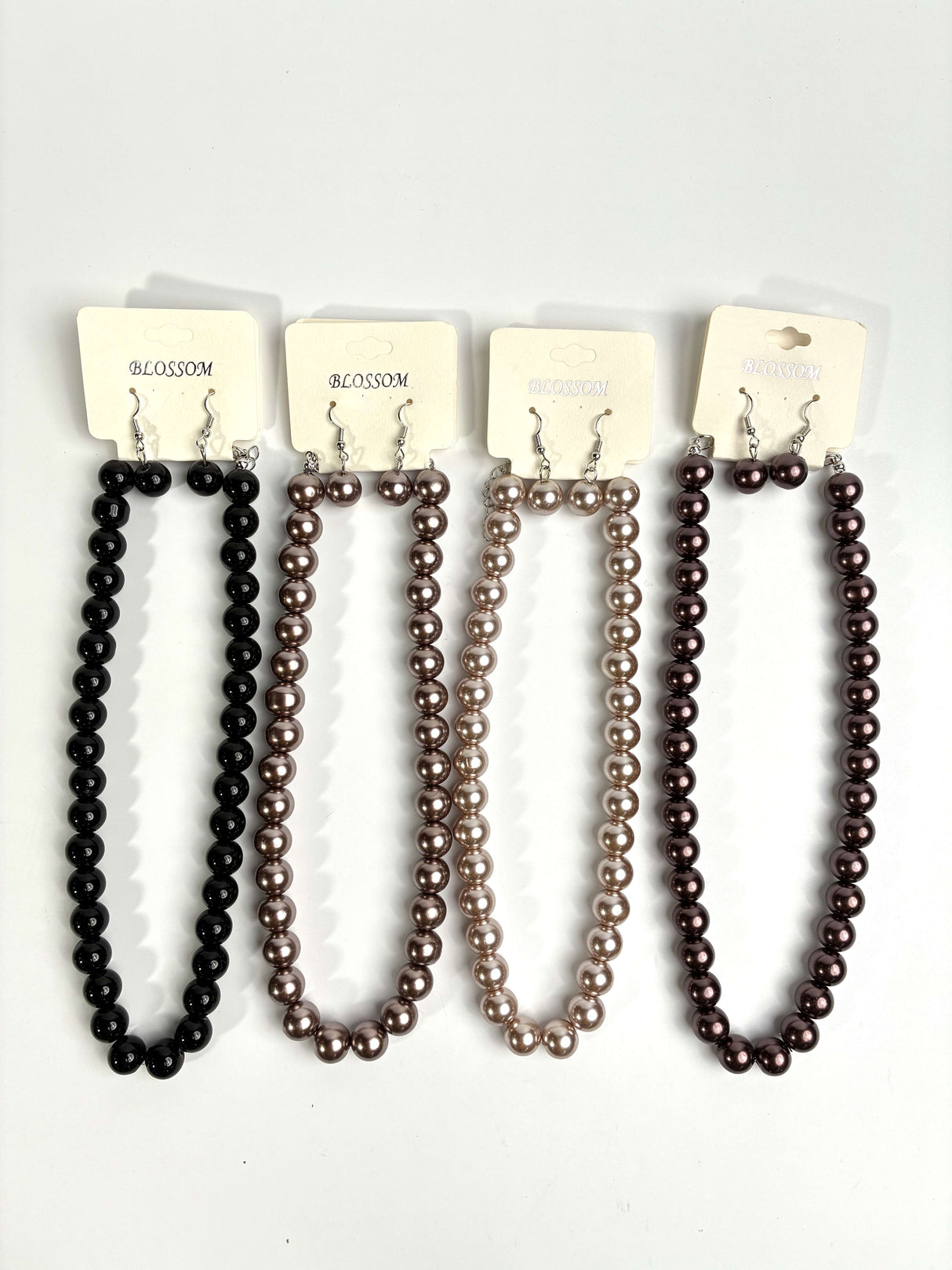 Fashion Pearl Necklace Set Brown Mix #INE237BR (12PC)