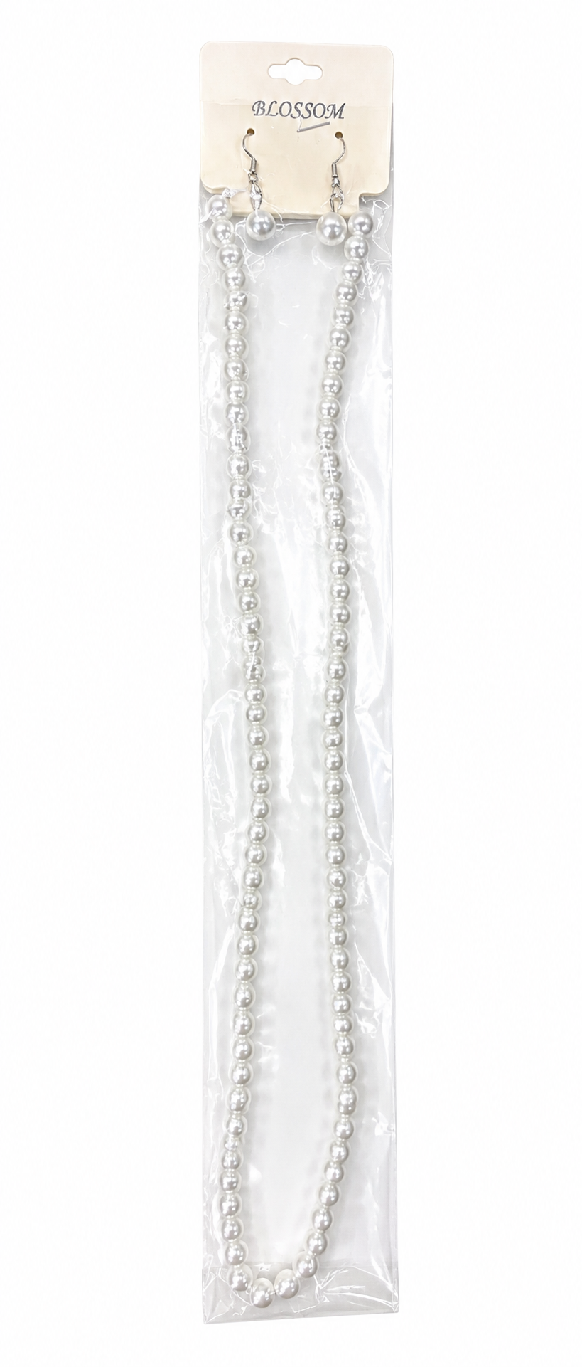 Fashion Thin Pearl Dozen Long Necklace #INE238WH White (12PC)