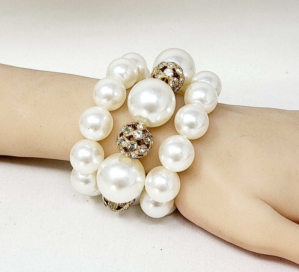 Fashion Pearl Bracelet #JB10433GCR (PC)