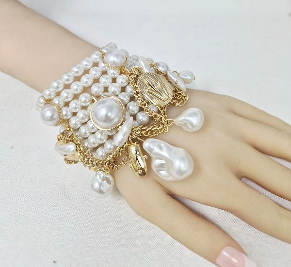 Fashion Pearl Bracelet #JB10475GCR Cream (PC)