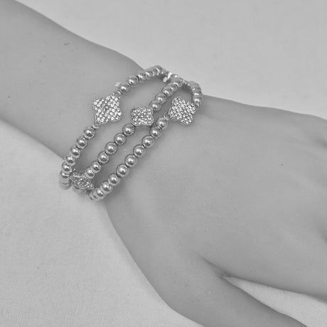 Fashion Beaded Clover Bracelet #JB10483 - Multiple Colors (PC)