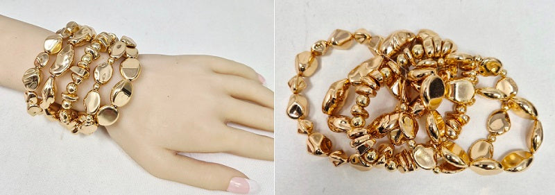 Fashion Oval Bead Stretch Bracelet #JB10501 - Multiple Colors (PC)