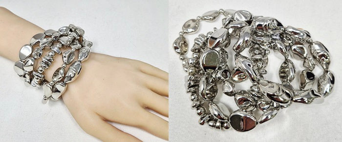 Fashion Oval Bead Stretch Bracelet #JB10501 - Multiple Colors (PC)
