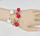 Fashion Ball Two-Tone Bead Bracelet #JB10514 - Multiple Colors (PC)