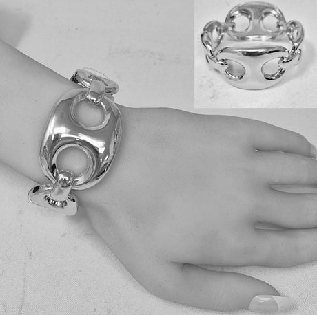 Fashion Oval Link Statement Bracelet #JB10519 - Multiple Colors (PC)