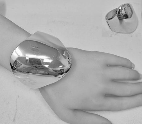 Fashion Oversized Dome Cuff Bracelet #JB10521 - Multiple Colors (PC)