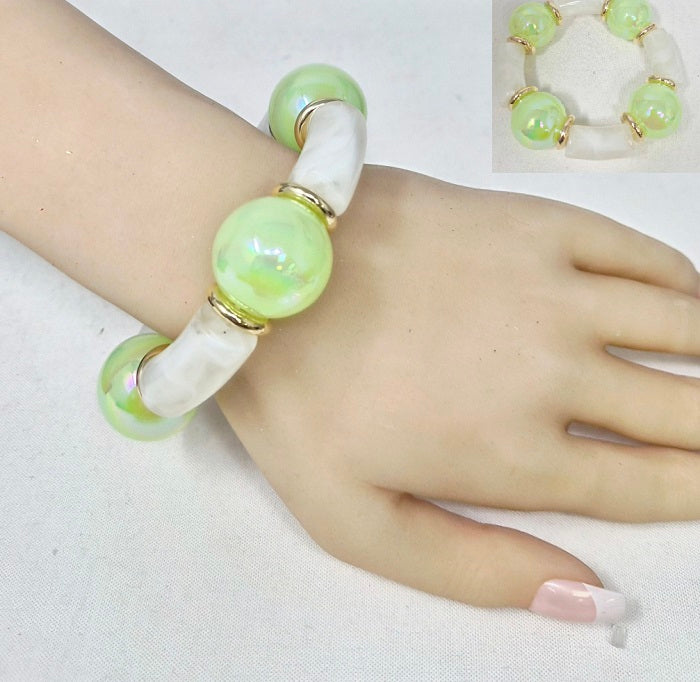 Fashion Chunky Beaded Stretch Bracelet #JB20065 - Multiple Colors (PC)