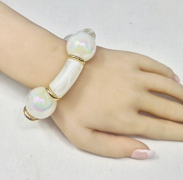 Fashion Chunky Beaded Stretch Bracelet #JB20065 - Multiple Colors (PC)