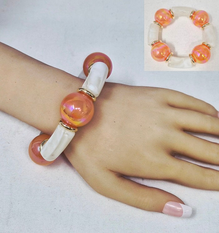 Fashion Chunky Beaded Stretch Bracelet #JB20065 - Multiple Colors (PC)