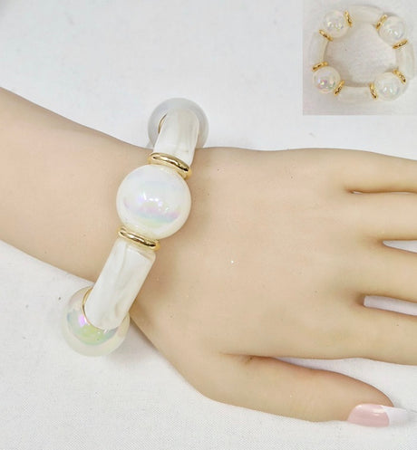 Fashion Chunky Beaded Stretch Bracelet #JB20065 - Multiple Colors (PC)