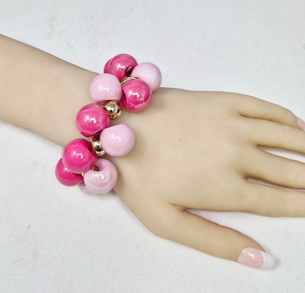 Fashion Two-Tone Bubble Bead Bracelet #JB20070 - Multiple Colors (PC)