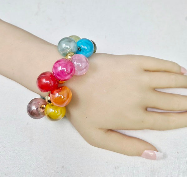 Fashion Two-Tone Bubble Bead Bracelet #JB20070 - Multiple Colors (PC)