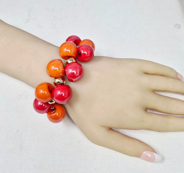Fashion Two-Tone Bubble Bead Bracelet #JB20070 - Multiple Colors (PC)