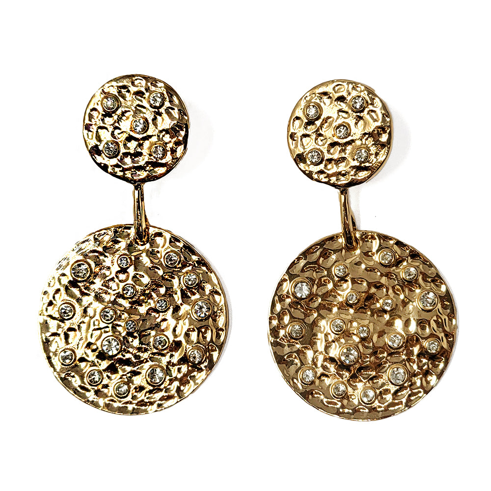Fashion Stone Dangle Earrings #JE10277G Gold (PC)
