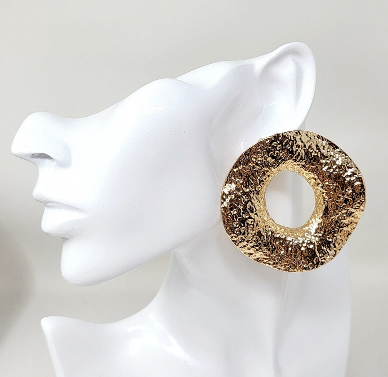 Fashion Large Clip-On Hoop Earrings #JE10351 - Multiple Colors (PC)