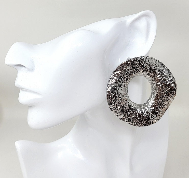 Fashion Large Clip-On Hoop Earrings #JE10351 - Multiple Colors (PC)