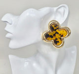 Fashion Clover Shape Statement Earrings #JE10403 - Multiple Colors (PC)