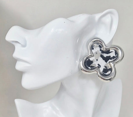 Fashion Clover Shape Statement Earrings #JE10403 - Multiple Colors (PC)