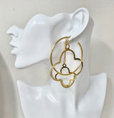 Fashion Open Clover Hoop Drop Earrings #JE10412 - Multiple Colors (PC)