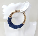 Fashion Bamboo Jean Hoop Earrings #JE10424 - Multiple Colors (PC)