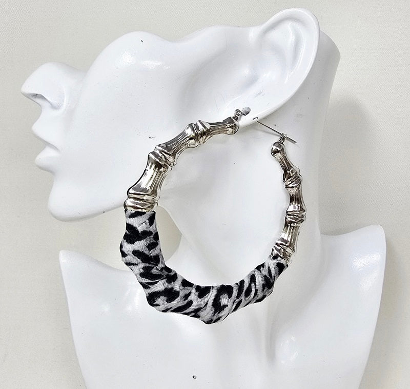 Fashion Bamboo Jean Hoop Earrings #JE10424 - Multiple Colors (PC)
