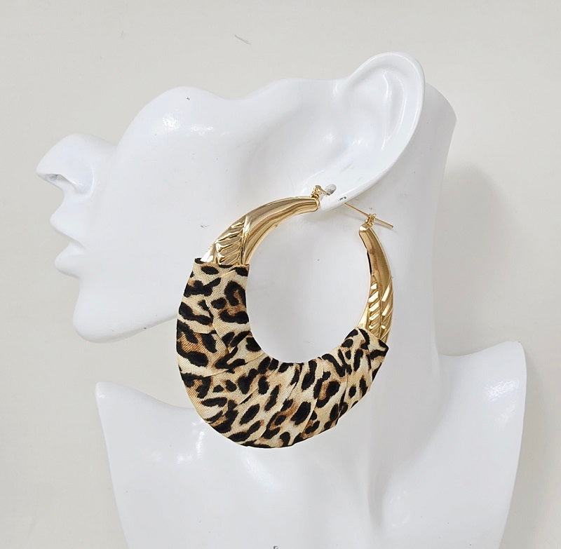 Fashion Leopard Print Hoop Earrings #JE10484 - Multiple Colors (PC)