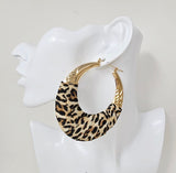Fashion Leopard Print Hoop Earrings #JE10484 - Multiple Colors (PC)