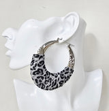 Fashion Leopard Print Hoop Earrings #JE10484 - Multiple Colors (PC)
