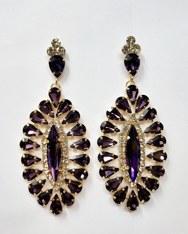 Fashion Rhinestone Earrings #JE11000GPU (PC)