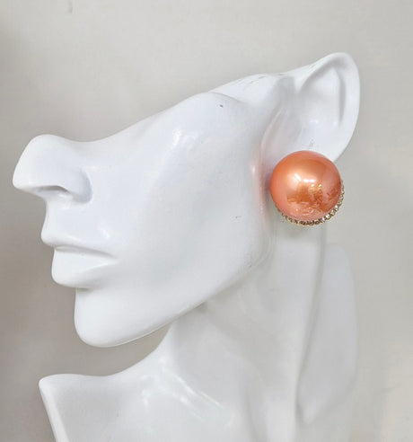 Fashion Pearl Dome Earrings #JE11029 - Multiple Colors (PC)