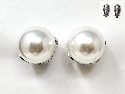 Fashion Large Pearl Clip-On Earrings #JE21002 - Multiple Colors (PC)