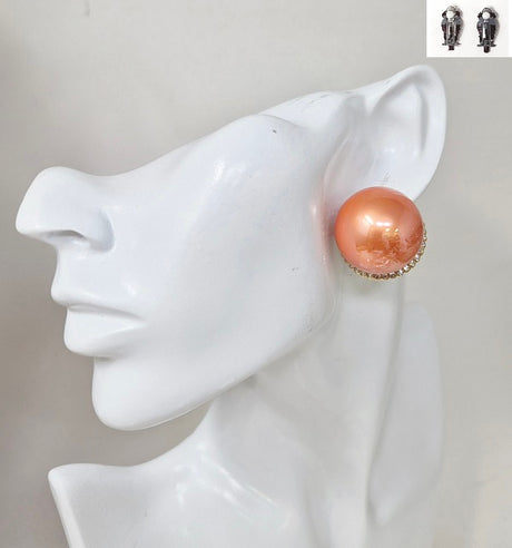 Fashion Clip-On Pearl Dome Earrings #JE21029 - Multiple Colors (PC)