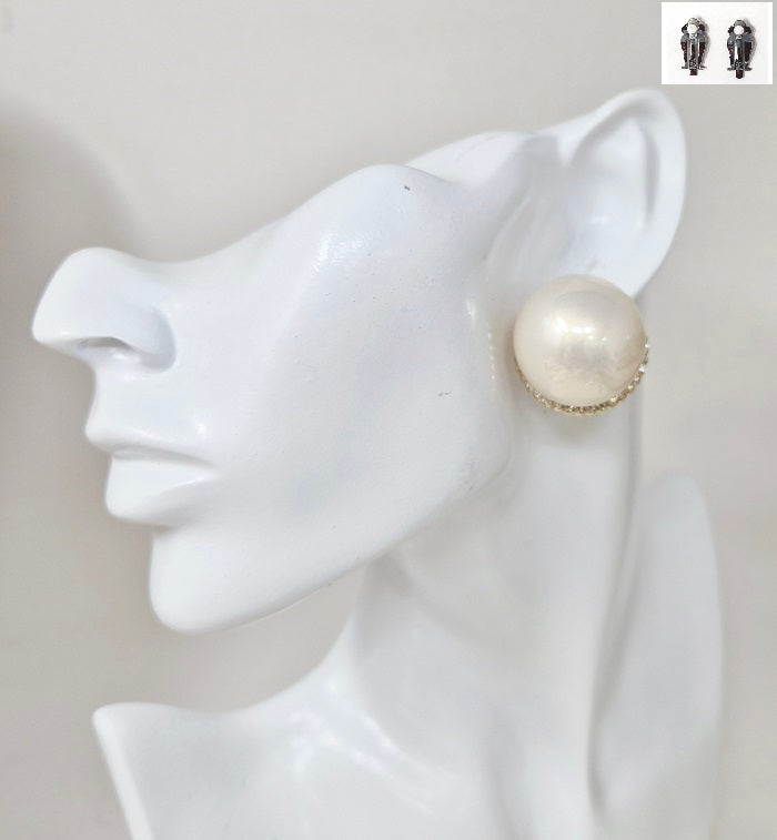 Fashion Clip-On Pearl Dome Earrings #JE21029 - Multiple Colors (PC)